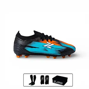 Zars - Sepatu Sepak Bola Nova Zenixspeed FG Black/Cyan/Orange Original