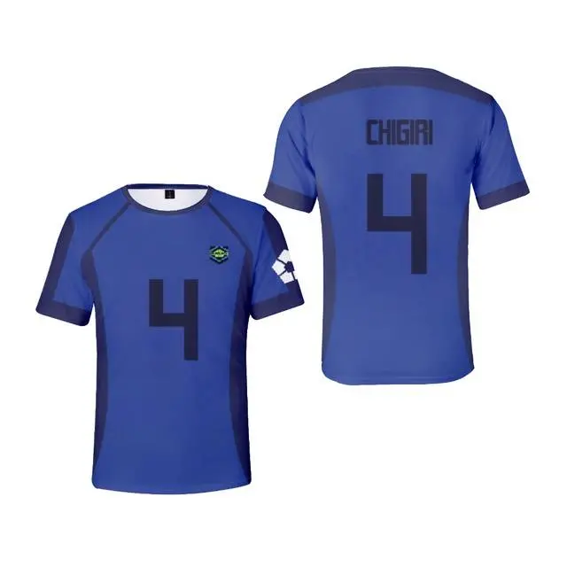 Áo phông anime có khóa Xanh Biển , áo sơ mi cosplay ngắn tay unisex, áo sơ mi giản dị, áo thun rộng rãi, áo sơ mi Yoichi plus size 6