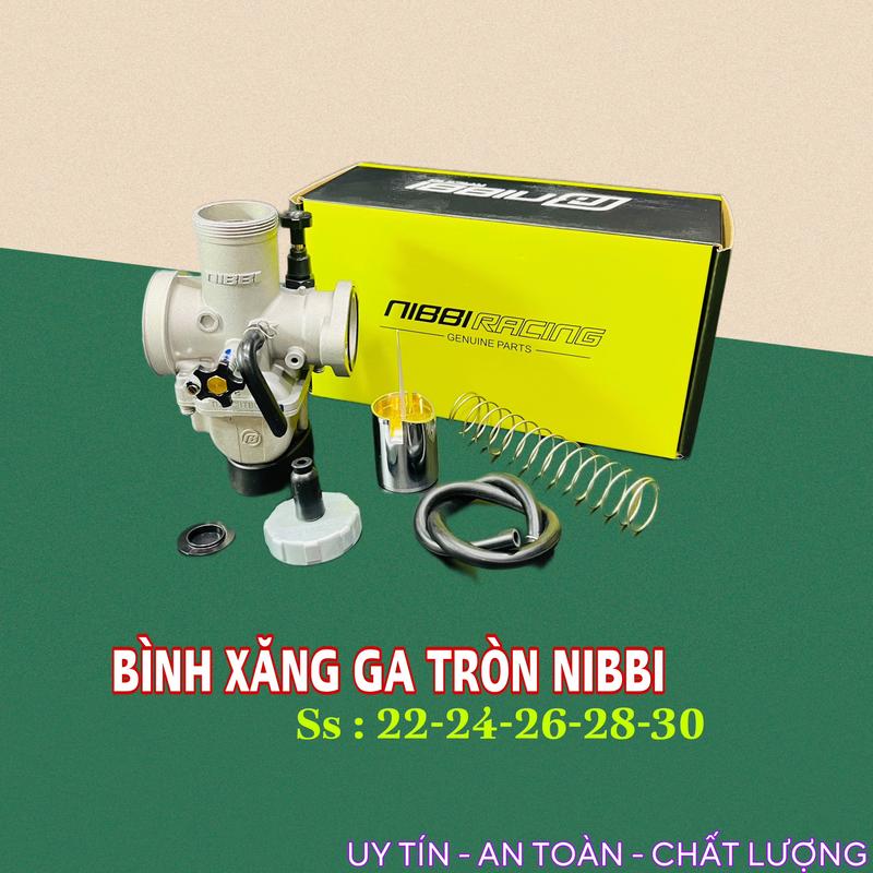Phụ kiện bình xăng con NIBBI ga tròn có vai bắt ốc 22, 24, 26, 28, 30