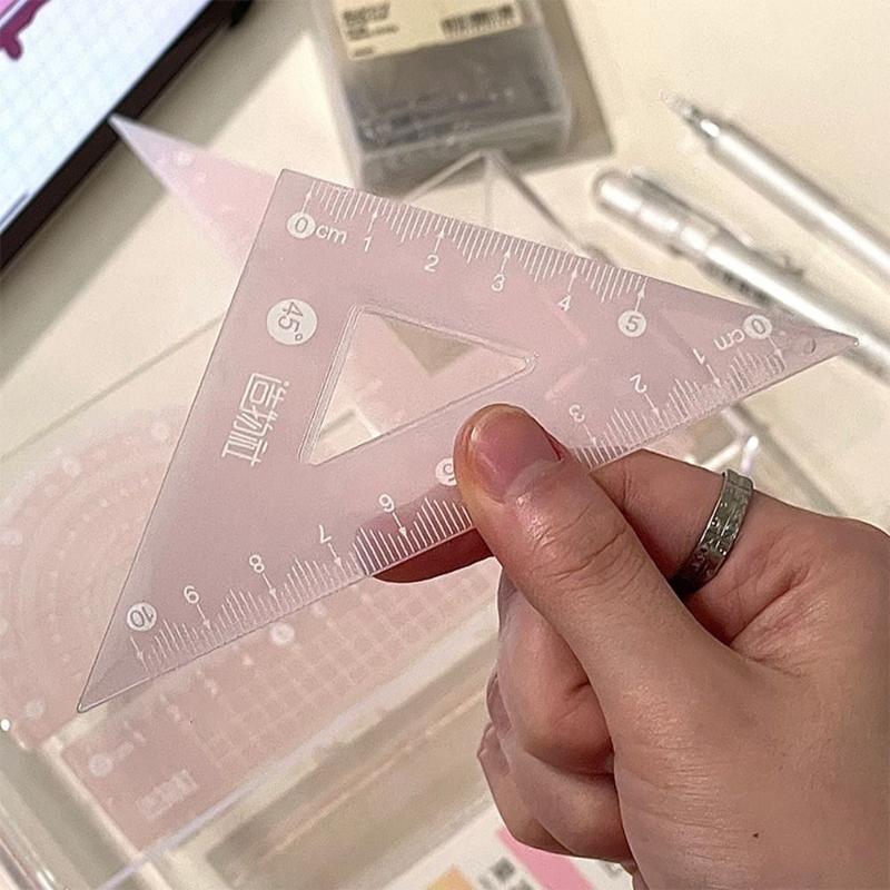 Bộ Thước Thạch Đa Chức Năng, 4 Cái / Bộ, 15 / 20CM, Trong Suốt, Thước Thẳng Dày, Bộ Văn Phòng Phẩm Đo Lường, Hình Vuông, Thích Hợp Cho Học Sinh, Tuyệt Vời Làm Quà Tặng 7