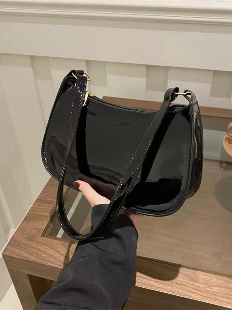 Product Introduction of Fashion Solid Color Shoulder Bag, Casual Versatile PU Leather Underarm Bag for Women, Trendy All-match Commuter Bag for Daily Used 0