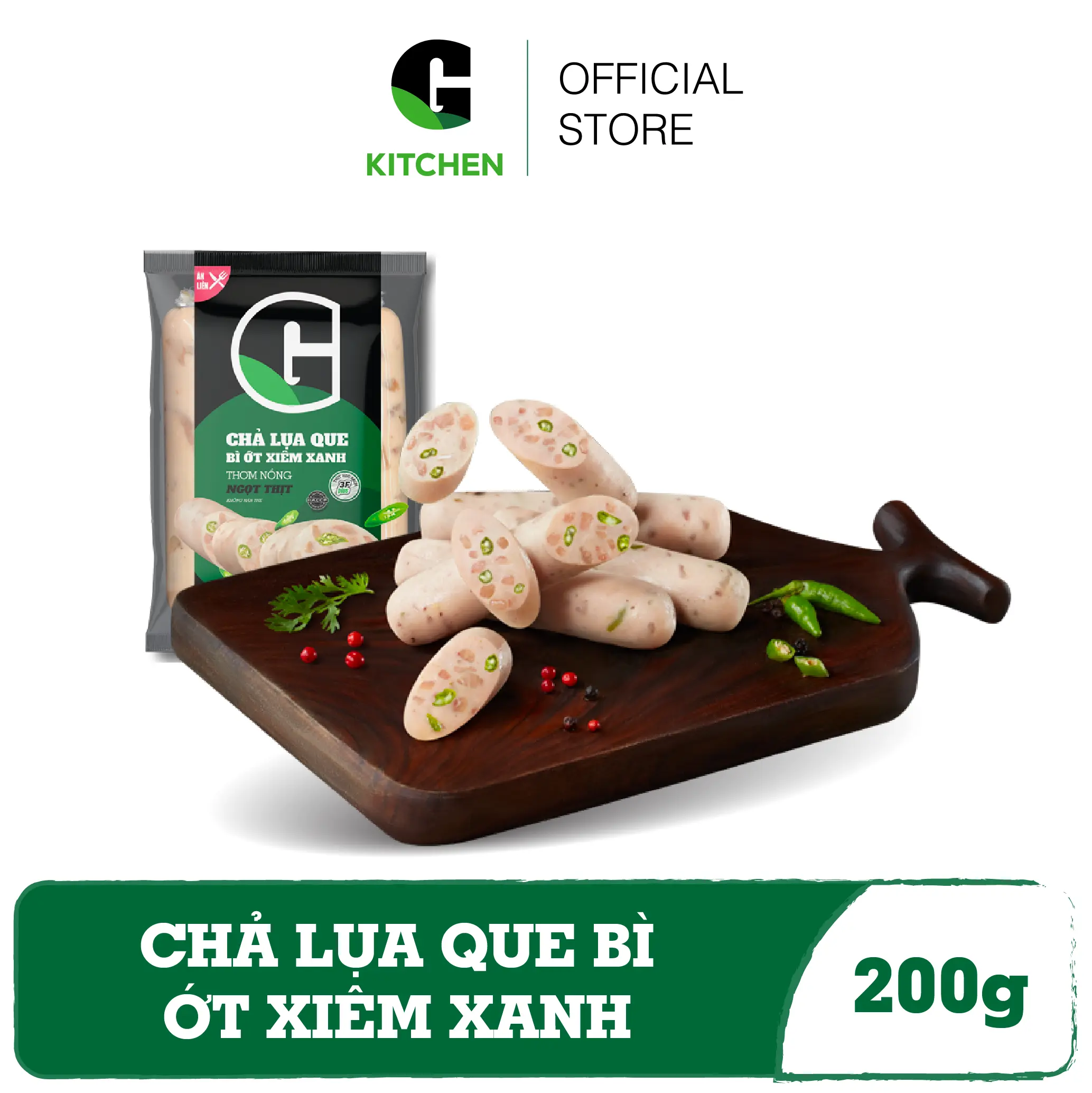 Chả Lụa Que Bì Ớt Xiêm Xanh G Kitchen 200g (Giao nội thành TPHCM)