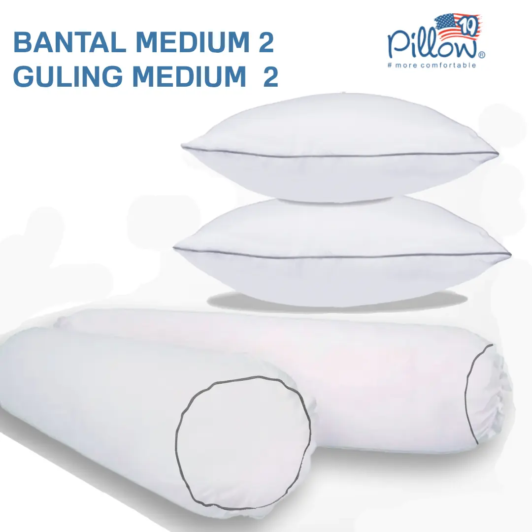 PAKET BUNDLING BANTAL GULING HOTEL ( 2 BANTAL + 2 GULING ) SILIKON Kain Katun Lembut Bisa Dicuci resleting