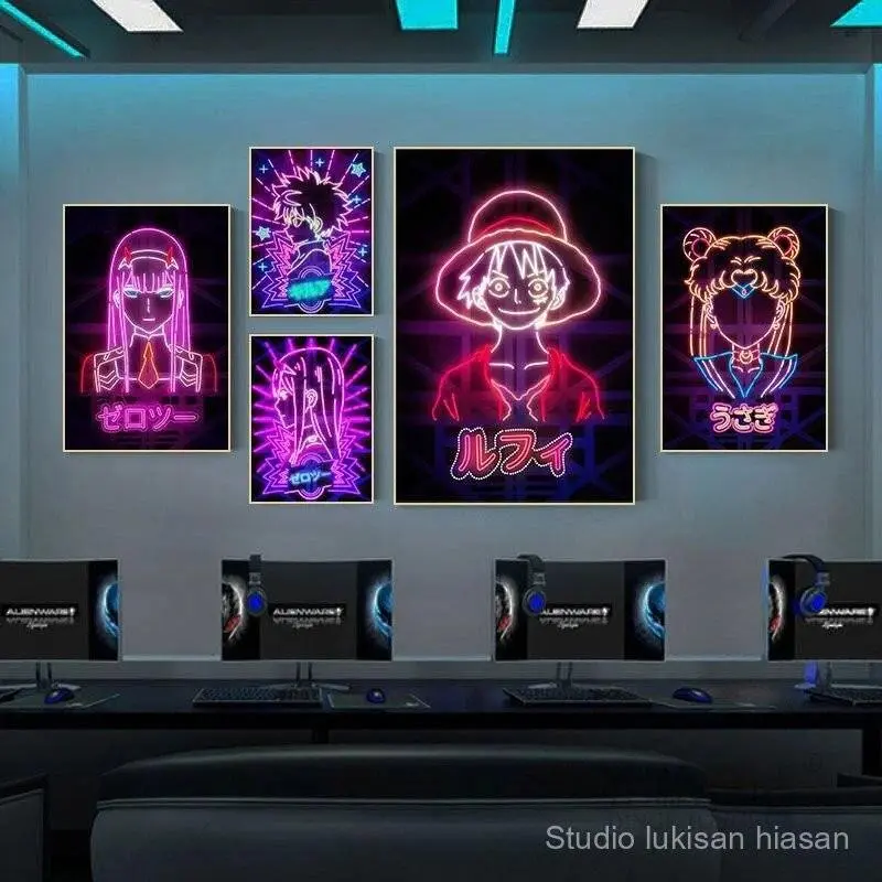 Tranh Vải Anime Hoạt Hình, Nhân Vật Truyện Tranh Naruto Và One Piece, In Áp Phích Neon, Tranh Tường, Nghệ Thuật Treo Tường, Trang Trí Nội Thất, Quà Tặng, Cuadros Treo Phòng