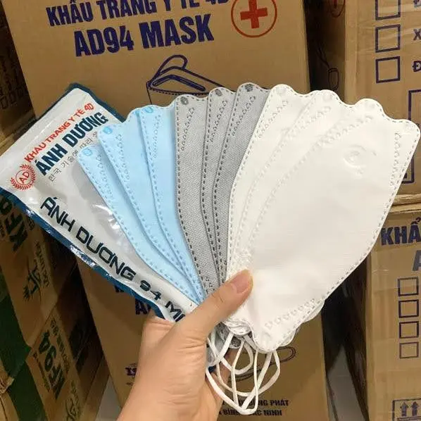 Quà tặng túi 5 đến 10 cái khẩu trang y tế KF94 4 lớp ngẫu nhiên Bông sen vàng, One Mask, Bio Mask, Bảo Long, Lộc Luyến, Ánh Dương sản xuất tại Việt Nam theo công nghệ 4D Hàn Quốc 5