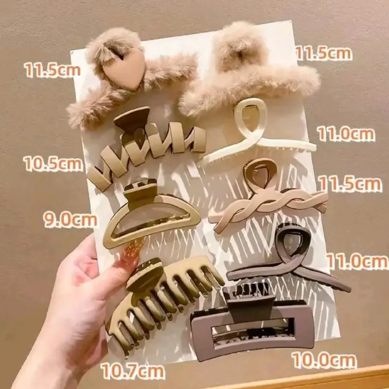 Sét Kẹp Tóc 9 Món Càng Cua Cỡ Lớn, Kẹp Tóc Size To Phong Cách Hàn Quốc Mẫu Mới 2025 Siêu Hot Women Nữ 1
