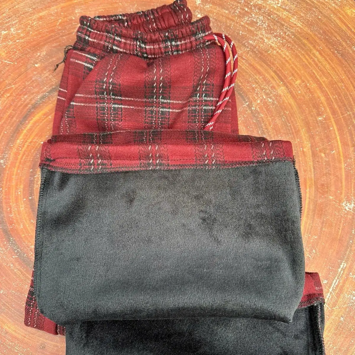 Quần Kẻ Caro Chất Dạ Nỉ Lót Lông Siu Ấm Bản Cạp Chun Phối Dây Rút Nữ Women Pants