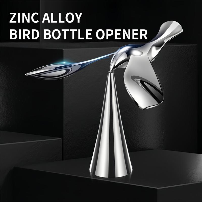 This metal bird - shaped bottle opener is amazing! It opens bottles ...