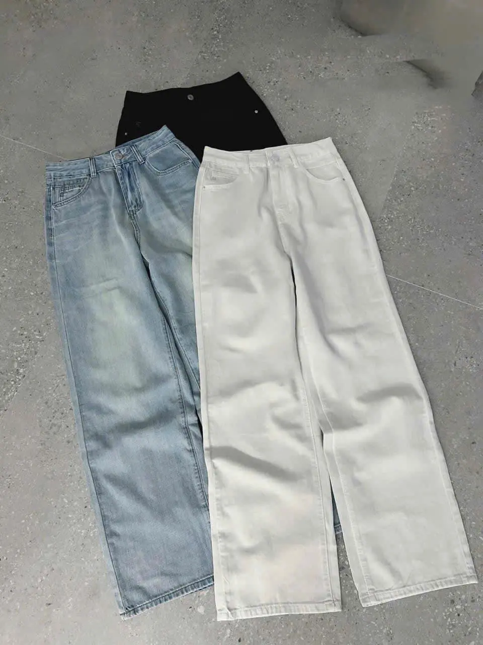 Q30-Quần Jeans ống suông cạp cao hack dáng