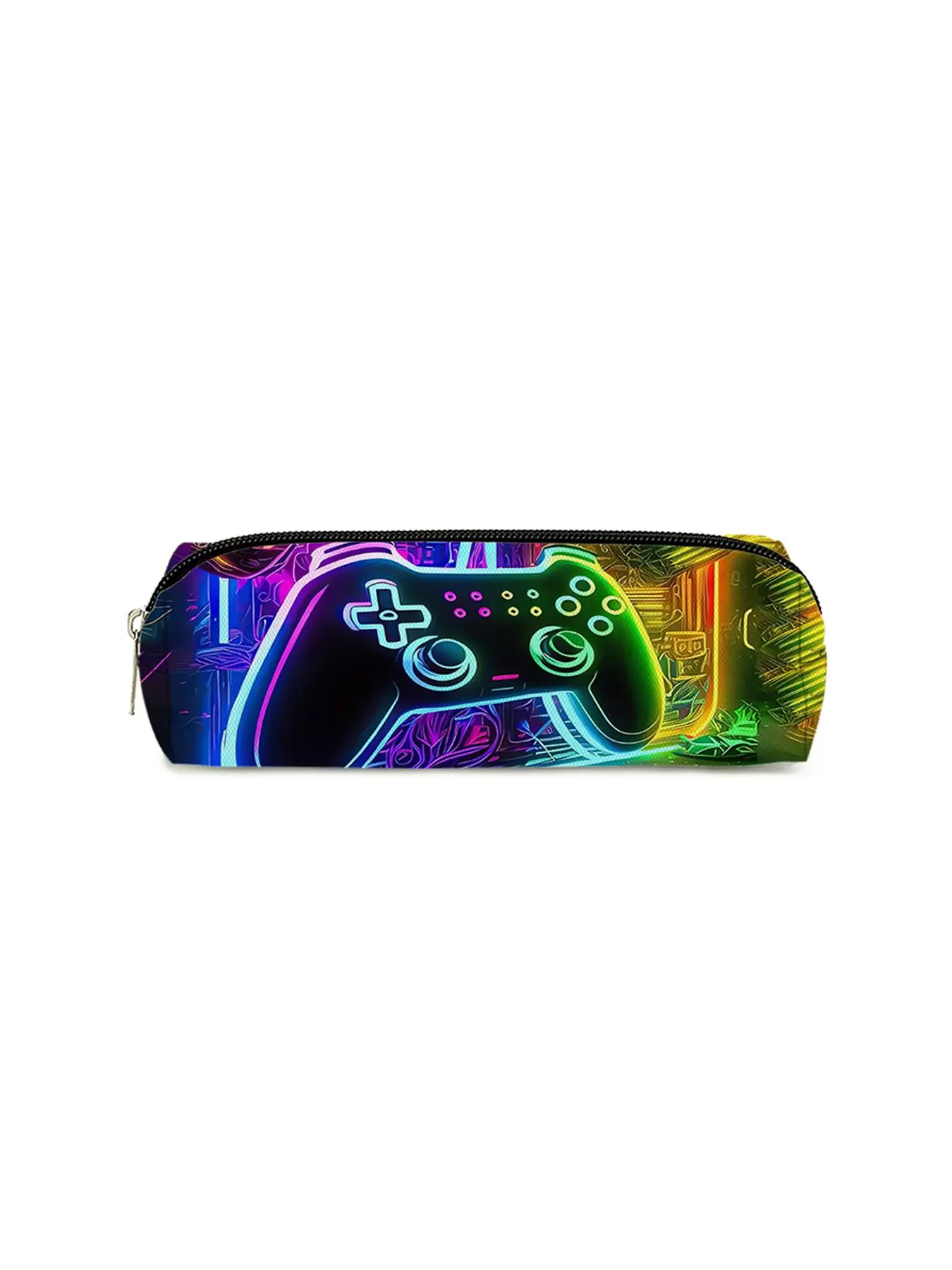 Game Controller Pattern Makeup Bag, Casual Gamepad Print Pencil Case, Multi-functional Cosmetic Storage Bag for Travel & Daily Use