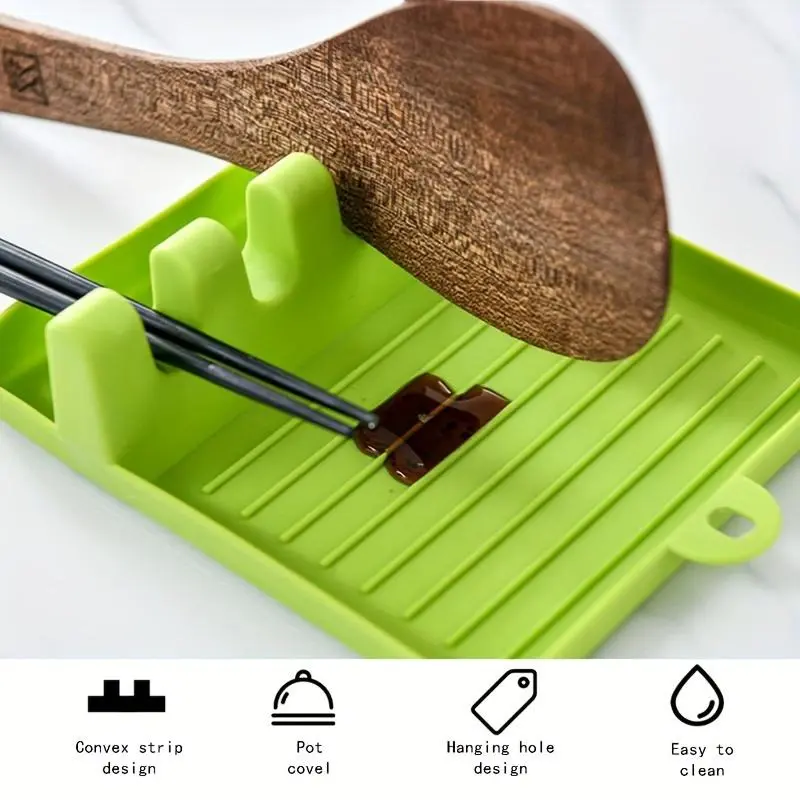Silicone Cutlery Holder, Multifunctional Spoon Rest, Kitchen Utensil Holder, Tableware Rest for Spoon, Fork, Knife, Kitchen Accessories 3