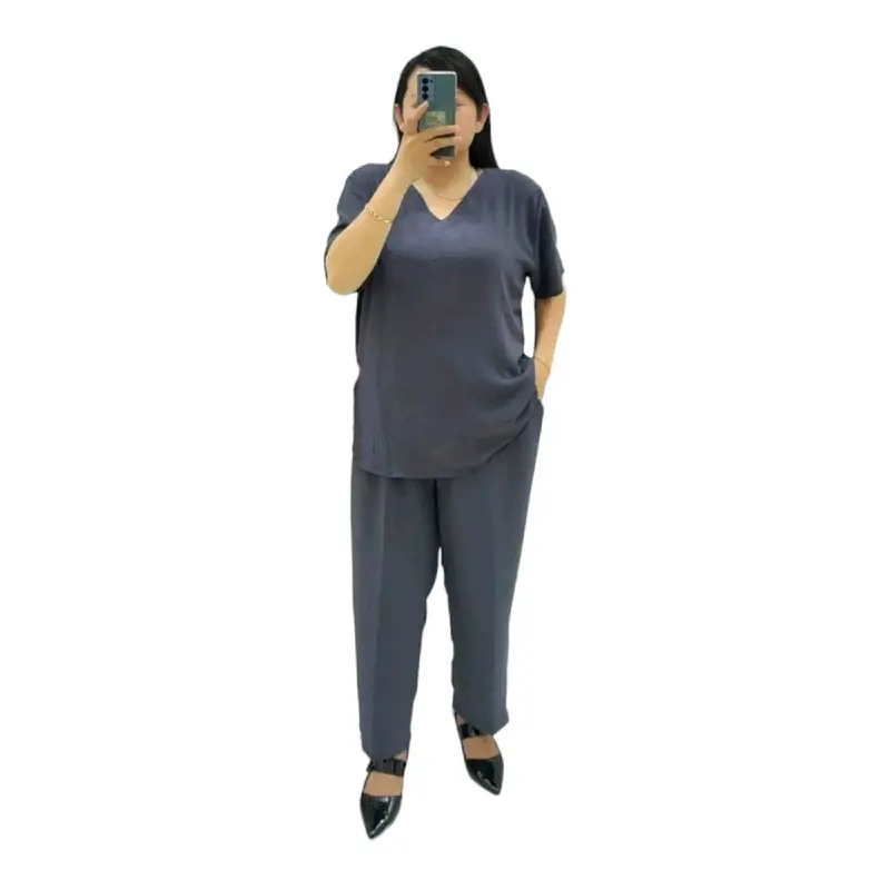 baju tidur piyama wanita/Stelan CP Cringkel Polos V Standar Dan Jumbo 7