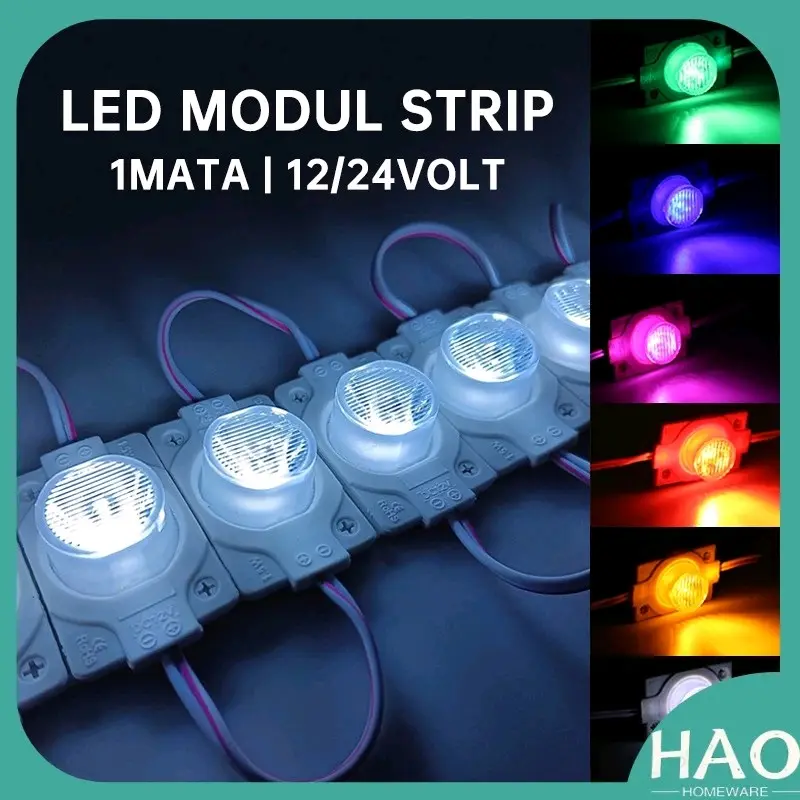 10Pcs Led Modul 1 Mata Besar Lampu Variasi Kolong Motor Mobil Bis Truk 12V / 24V Waterproof 0