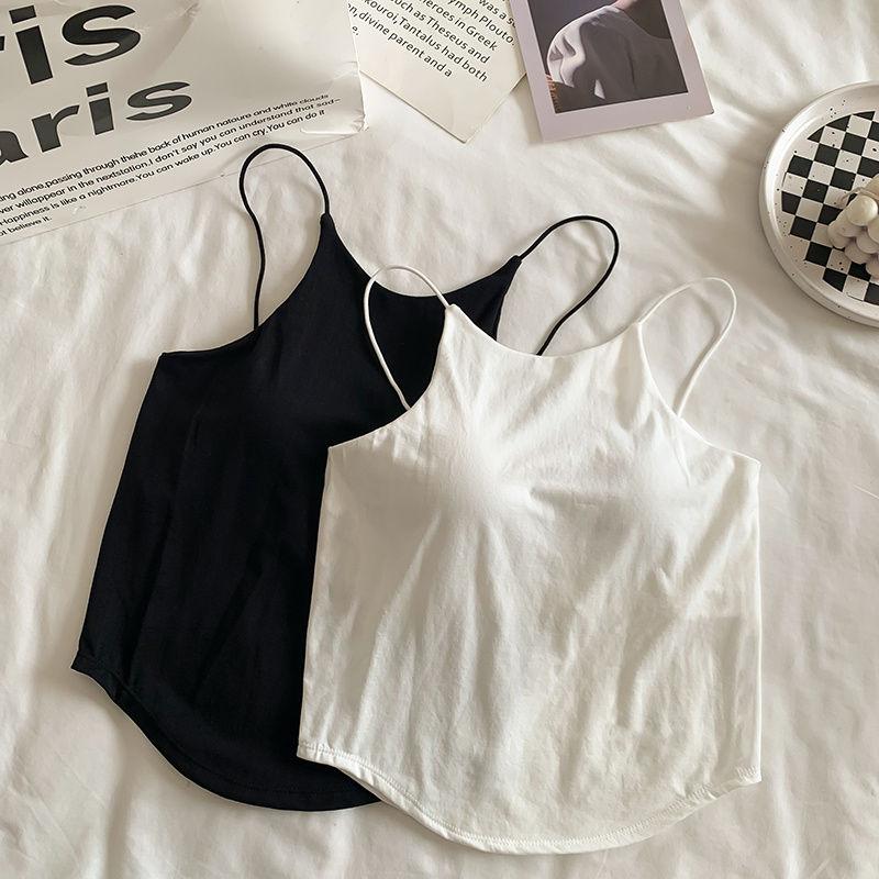 Product Introduction of Pure Hot Girl Camisole Women with Chest Pad Inner Wear Outer Wear Beauty Back Design Sense Slim Fit Sleeveless Top Women 11
