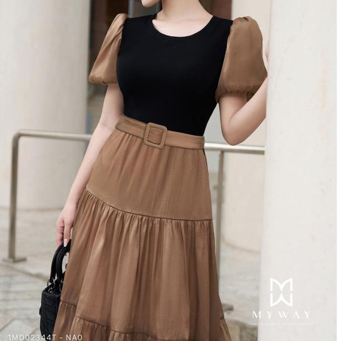 Đầm Nữ MY WAY Đi Chơi Dạo Phố Tay Bồng Xếp Tầng Sang Trọng 1MD02344T - NA0 2