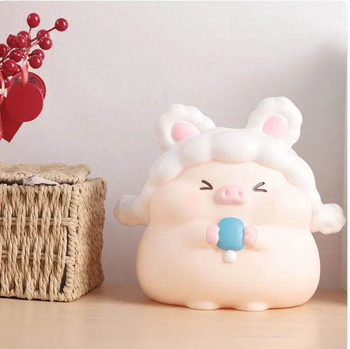 Ống Tiêt Kiệm Hoạt Hình Heo Ăn Kem Ống Heo Đựng Tiền Lợn Tiết Kiệm Trang Trí Ống Tiết Kiệm 1