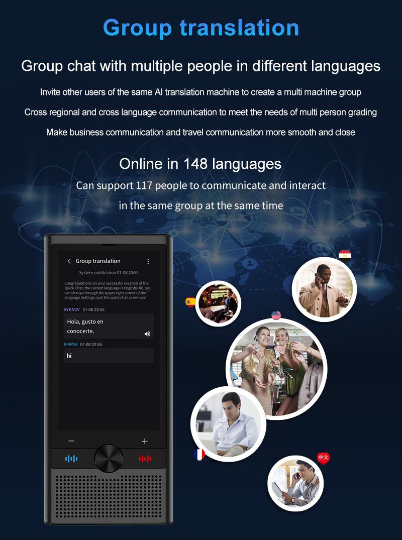 Product Introduction of Latham S10 Voice Translator 4G Network Chat GPT Multi-Language Intelligent Real-time Translation Device for Global Travel Learner 12