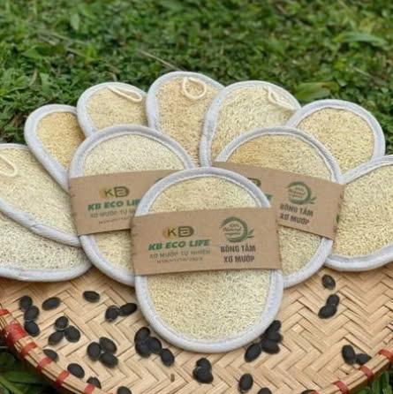KB Bông Tắm Xơ Mướp 2 Mặt Xơ KB Ecolife Size L 100% Oganic Không Tẩy Trắng Và Hóa Chất Độc Hại An Toàn Cho Da 2