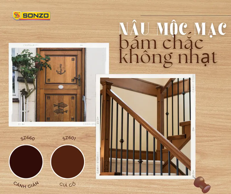 Sơn SONZO Acrylic 2k_Màu Giả Gỗ 1KG_Sơn phủ Sắt, Kẽm, Inox...độ bền lên đến 10 năm 2