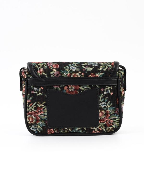 Women's Fashionable All over Print Floral Pattern Zipper Crossbody Bag, Cute Trendy Shoulder Bag,  All-match Commuter Bag for Work & Daily Used 3