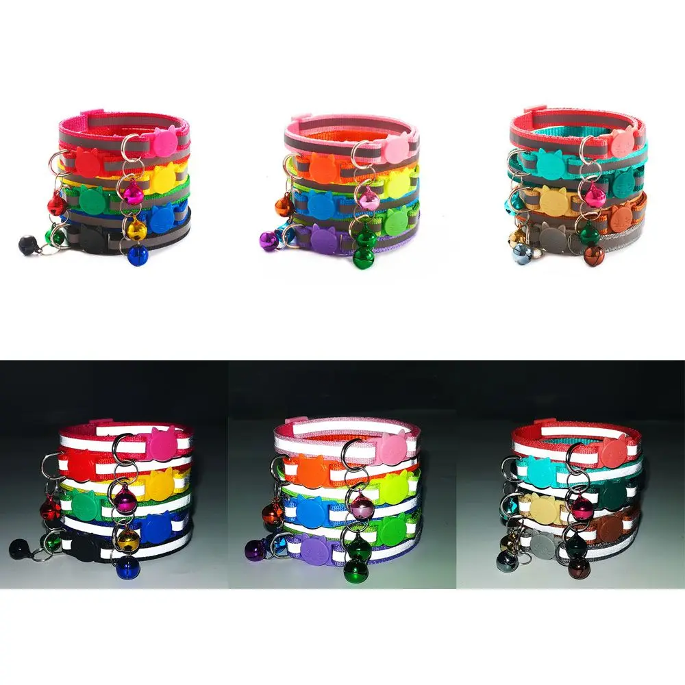 Cute Breakaway With Bell Cat Collar Reflective Quick Release Kitten Safety