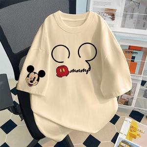 100%Creative Funny Cartoon Style Mickey Printed Summer Cotton Short Sleeve T-Shirt Couple Model Loose Tops Women's Clothes CODSummer Casual Wear Comfy Women's Fashion
