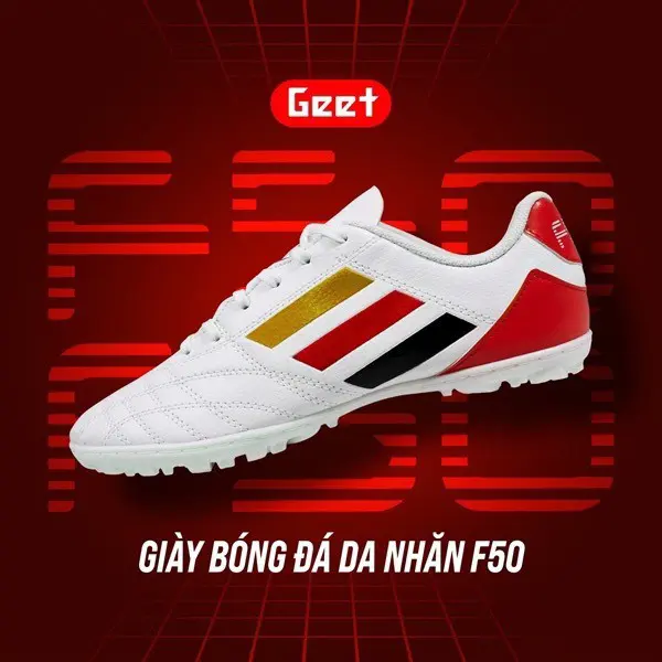 Giày bóng đá Geet F50, đinh tf, khâu full đế,  da Micro Fiber, nhẹ và rất êm, đinh lục lăng bám sân và bền, cảm giác tốt Sport tổng hợp màu xám Sneaker Cao Su 6