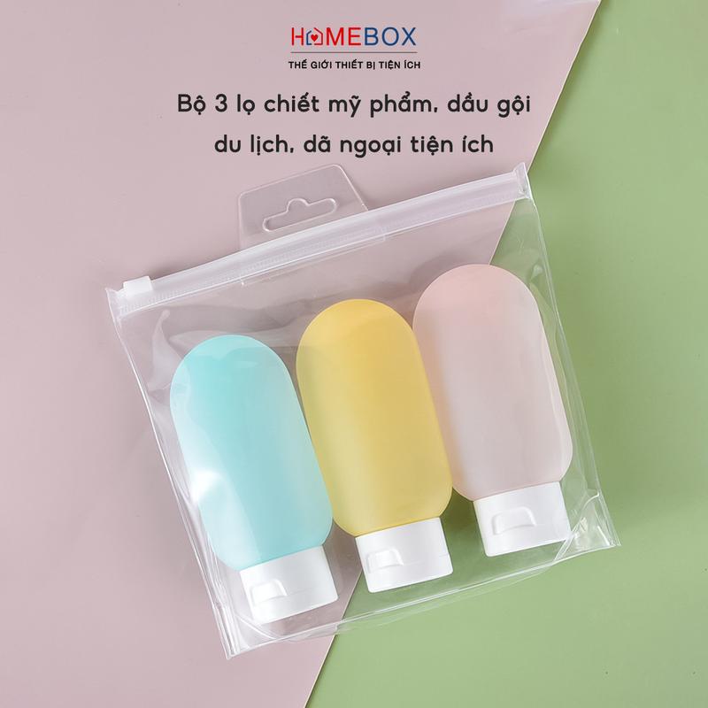 COMBO 3 Lọ Chiết Mỹ Phẩm Du Lịch Đựng Dầu Gội Sữa Tắm Lotion Toner 60ml - Túi Chiết Du Lịch Dã Ngoại Đựng Gia Vị