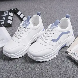 Sepatu Wanita Putih Sneaker Kasual Wanita List Korean Fashion DES - Shoes, Casual Sport Cewek