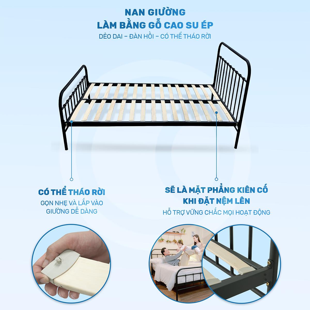 Nan gỗ cao su giường WILLOW