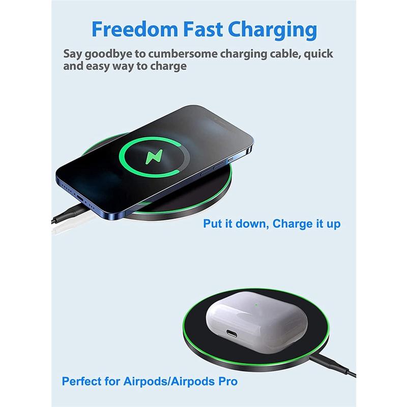 60W Wireless Charger Pad Stand For iPhone 14 13 12 11 Pro Max X Samsung Xiaomi Induction  Fast Wireless Charging Dock Station 7