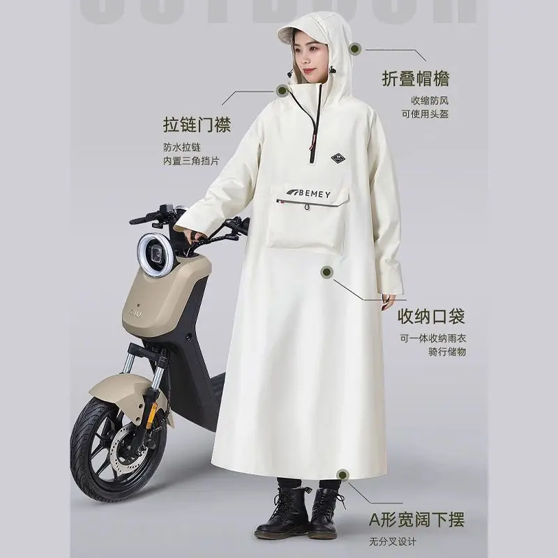 Áo Mưa Tích Hợp Xe Điện, Dài Và Toàn Thân, Chống Mưa, Thích Hợp Cho Xe Máy, Nam Và Nữ, Người Lớn, Siêu Nhẹ, Lý Tưởng Để Đi Bộ Đường Dài Và Đạp Xe, Áo Mưa 3