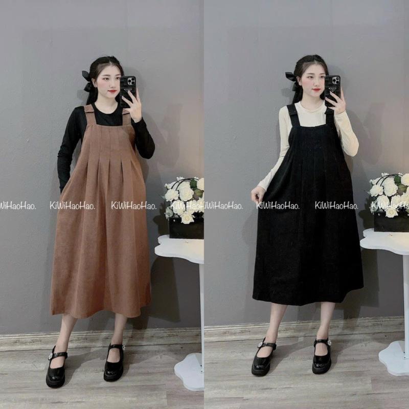 Váy Yếm Xinh Mặc Thai Kỳ Và Sau Sinh Thoải mái Váy Bầu Đầm Bầu Voi Sơ Mi Sandal