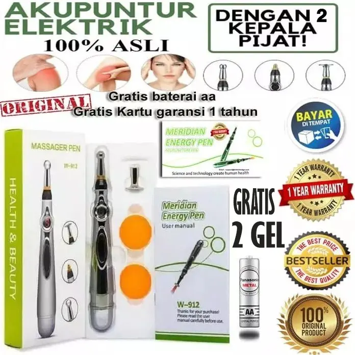 FREE BATERAI! ORIGINAL PULPEN AKUPUNTUR LASER PENA PIJAT TERAPI REFLEKSI ELEKTRIK MASSAGE PEN AKUPUNTUR LISTRIK MERIDIAN / MESSENGER PEN KESEHATAN