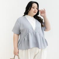 Gambar Eclaire - Vanessa Top  Normal Grande Bigsize Xtrasize | Atasan Twill Wanita Casual Korea S-L-XL-XXL Jumbo - Black, Normal dari Eclaireshop_NEW Kota Tangerang 3 Tokopedia