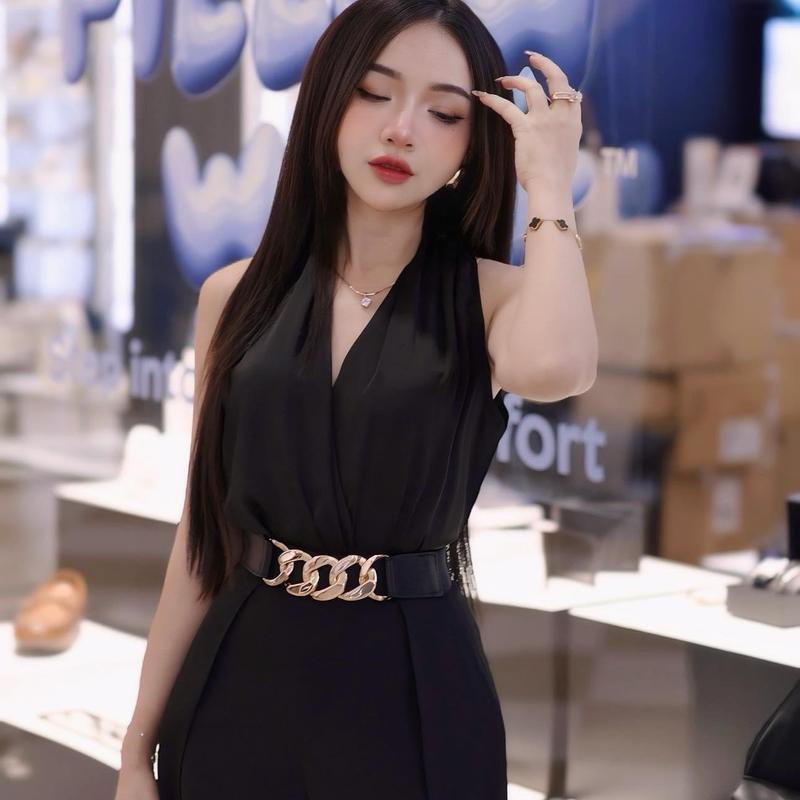 Set quần ống rộng áo phi lụa không kèm dây nịt có 2 Size m l 1