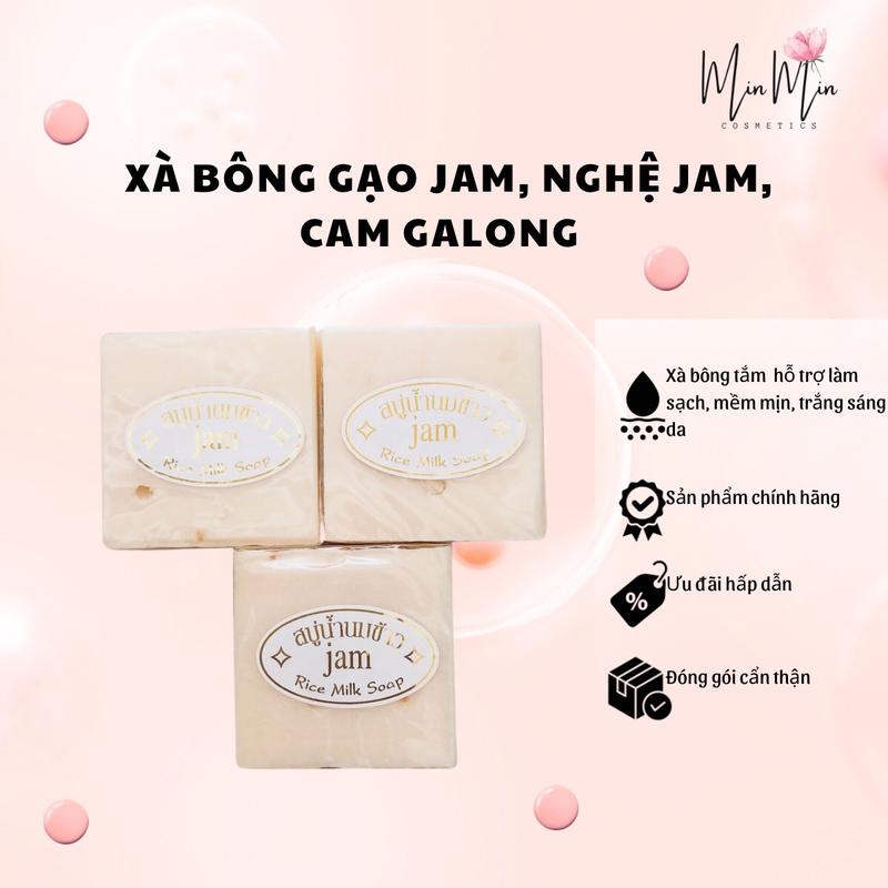Combo 3 cục Xà Phòng Gạo Jam, Nghệ Jam, Cam Galong Xà Bông Tắm Thái Lan
