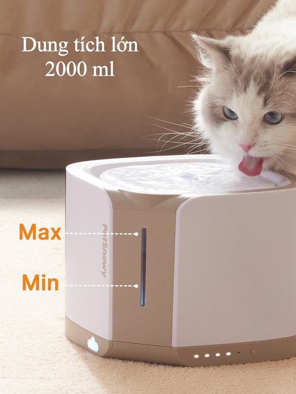 [Petsnowy] Đài phun nước tự động cho mèo, máy uống nước tự động cho chó mèo thông qua app điện thoại 2