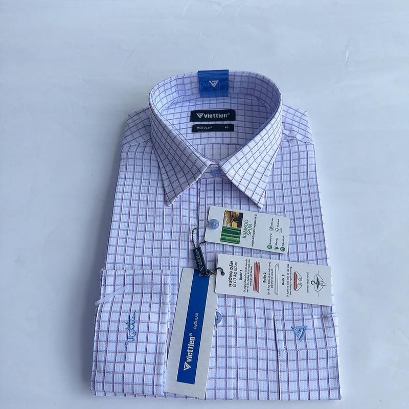 Áo sơ mi nam việt tiến dài tay  phom regular (0323-0224)