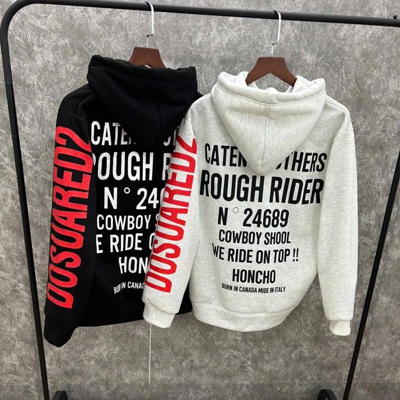 Áo hoodie in chữ Đê ét quy tay đỏ, mũ 2 lớp dày dặn, phong cách trẻ trung năng động - Nam - Menswear áo  khoác zip ép nỉ hàn áo  hoodie dsq Dài Tay