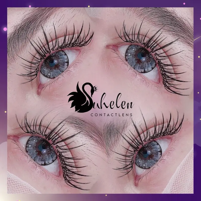 SUHELEN • (LENS CÓ CẬN  )Kính Áp Tròng LENS XÁM MẮT MÈO GIÃN TO 14.5 BABY LONG LANH 5