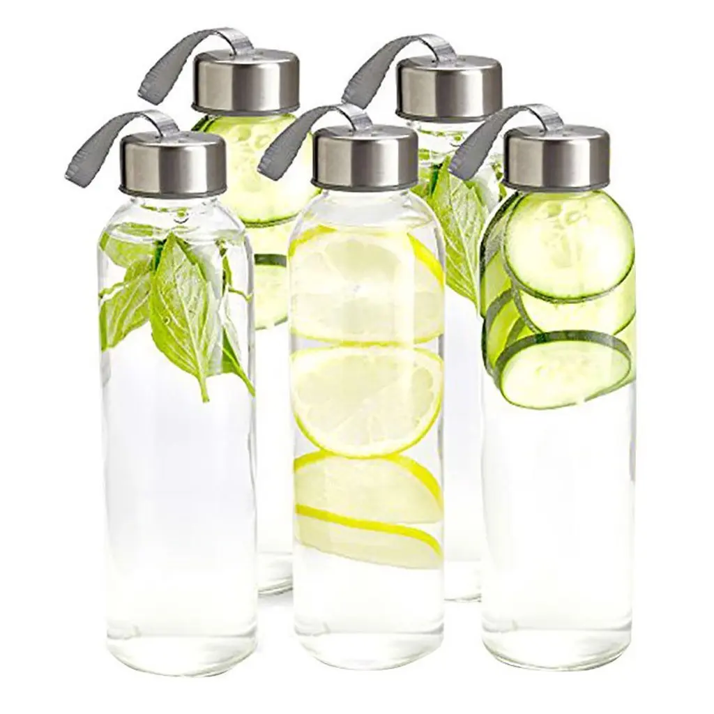 Chai Thuỷ Tinh Nắp Inox/ Nhôm/ Nhựa 300ml 500ml - Đựng Nước Ép, Sinh Tố