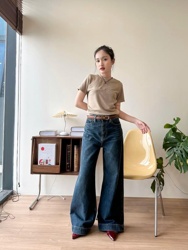 KIDO - Quần jean ống rộng dập lai CASPER JEANS