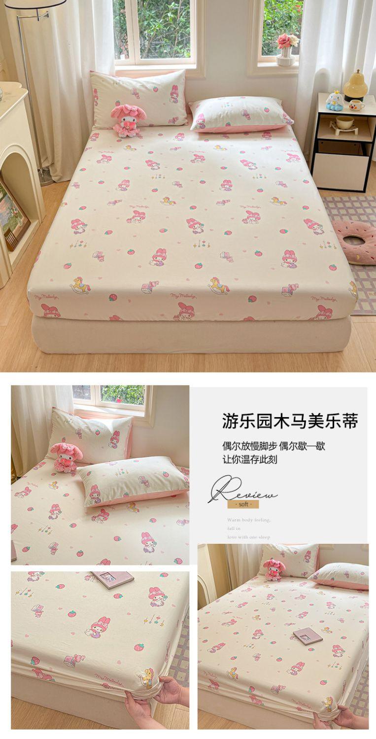 Product Introduction of 2025 Hello Kitty Children's Pure Cotton Fitted Sheet Bed Cover Full Cotton KT Cat Hello Kitty Cartoon Bed Sheet Student Mattress Cover 20