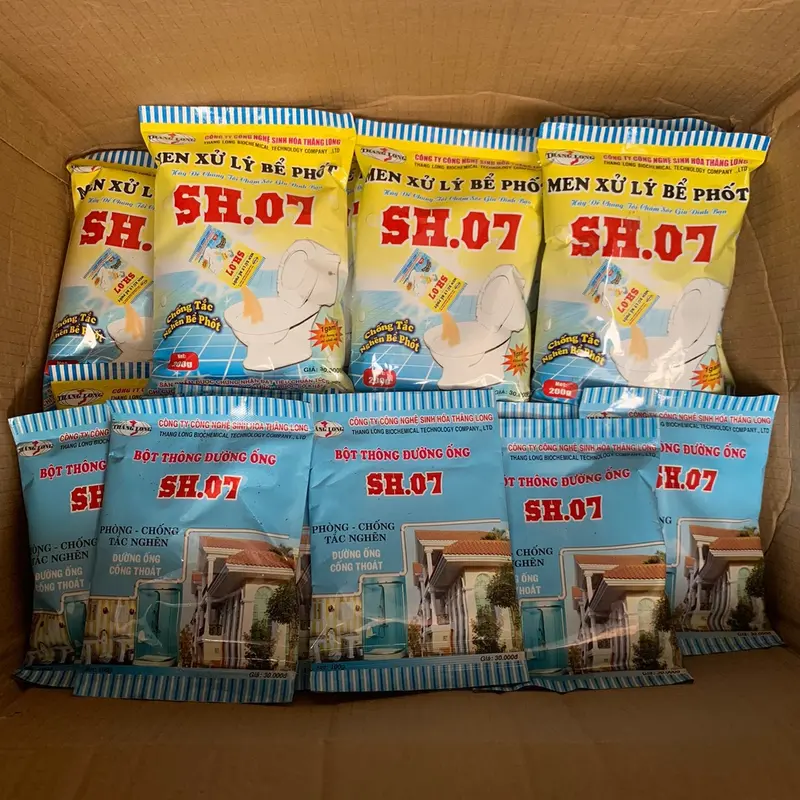 [Combo 5+5] men xử lý bể phốt + bột thông cống chống tắc nghẽn, khử hôi, khử khuẩn hiệu quả 0