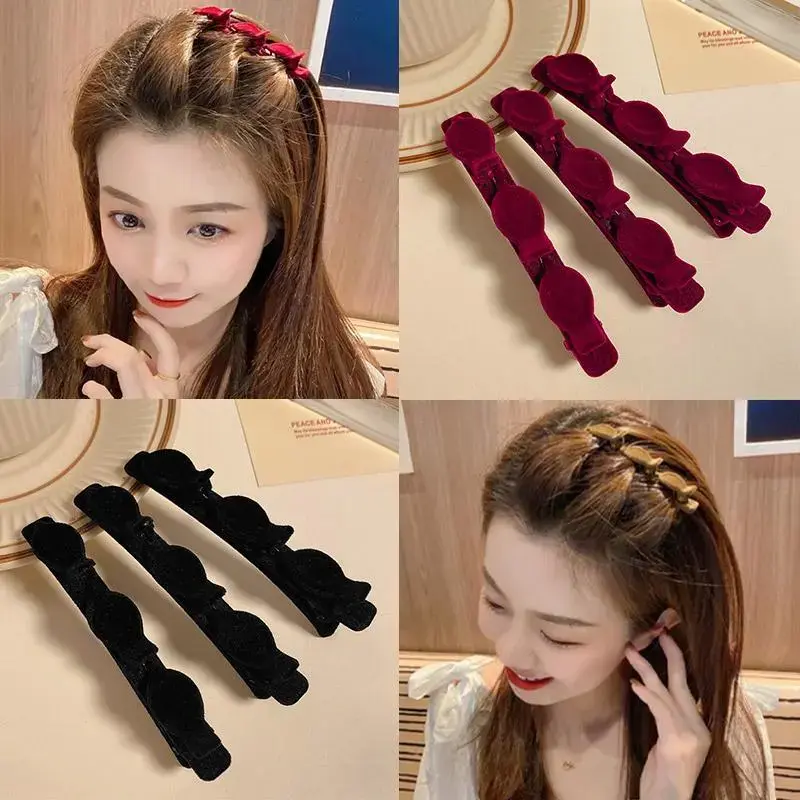 Kẹp Tóc Bện, Nhổ, Với Tóc Mái Bên Và Cài Đặt Tóc Con Họa Tiết, Dụng Cụ Thần Thánh Cho Băng Đô Kẹp Tóc Mỏ Vịt, Băng Đô Kẹp Nổi Tiếng Trên Internet, Kẹp Tóc Nhung Độc Đáo Của Phụ Nữ Hoa Cua Women Càng Cua