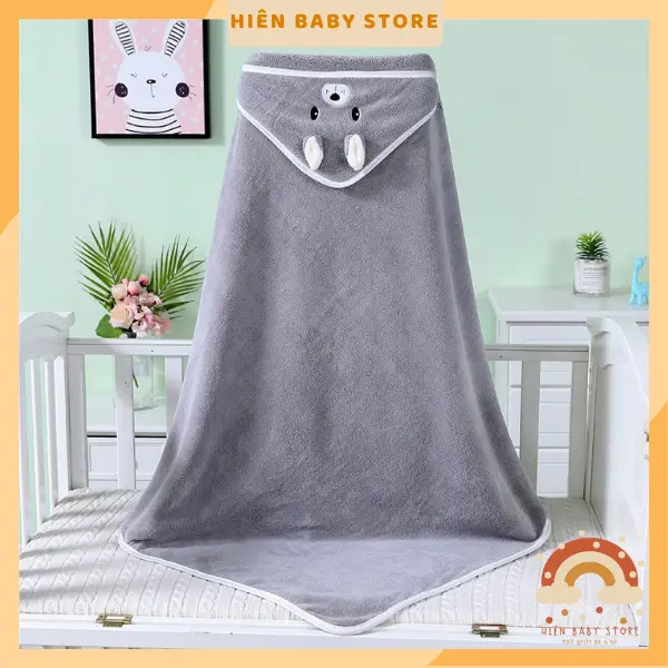 Choàng ủ lông hình thú/ Khăn tắm hình thú có mũ nỉ bông, ấm áp mùa đông cho bé mềm ,thấm hút ,không sổ lông an toàn cho be-Hiên baby store 5