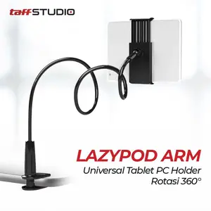 COD Lazypod Stand Holder Jepit Untuk Penyangga Tablet PC HP Smartphone Model Jepit Meja Tinggi Panjang Bahan Plastik Fleksibel TaffSTUDIO