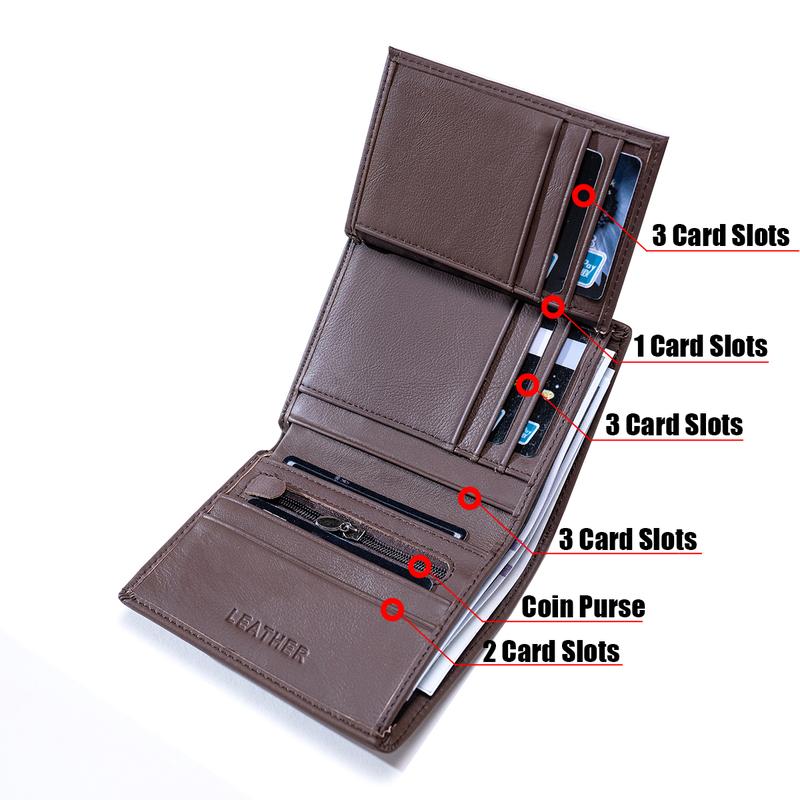 Product Introduction of New Fashion men's wallet Leather Wallets For Men Coin Purse Vertical Credit Card Holder Money Bag Outdoor Sports Bags 8