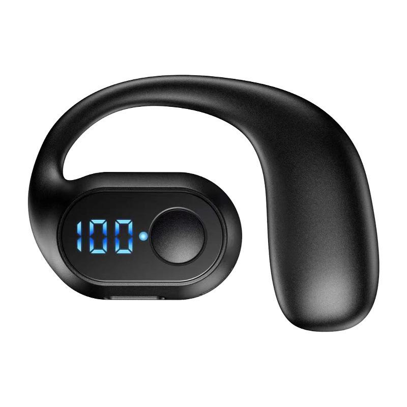 Tai nghe Bluetooth, không dây, không nhét trong tai, trên tai, thích hợp cho thể thao, chơi game, nghe nhạc và gọi, có màn hình hiển thị pin, tương thích với Apple và Android 4